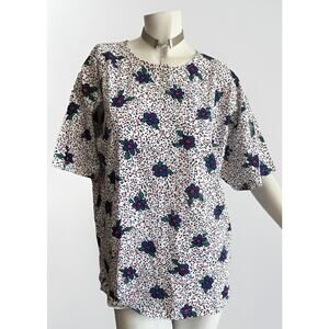 Vintage 90s Gitano Floral Top NWT Women’s 38 18W 100% Cotton Deadstock Shirt